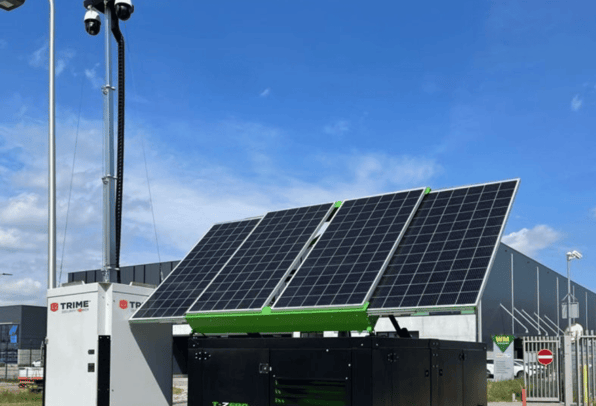 Image of solar light pannel security tower 