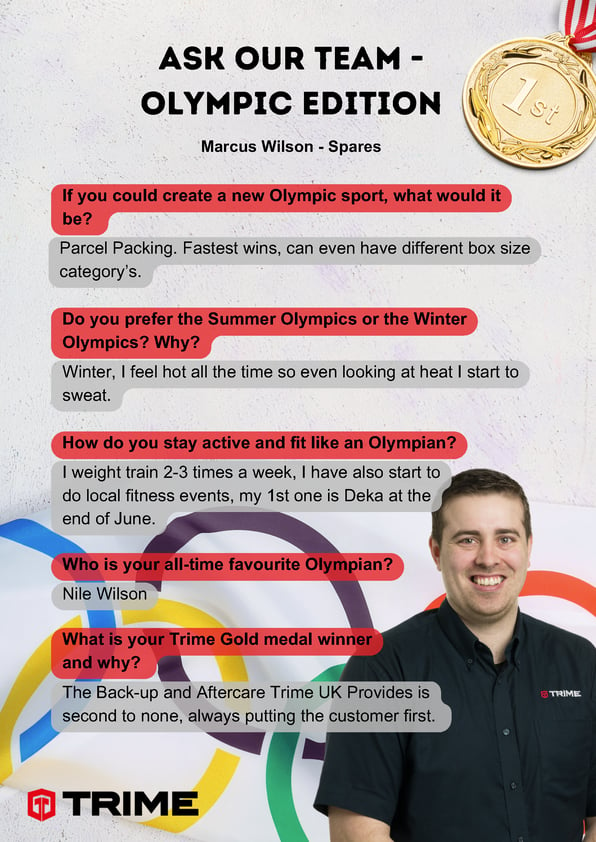 Meet the Team - Olympic Edition, Marcus Wilson - Spares 